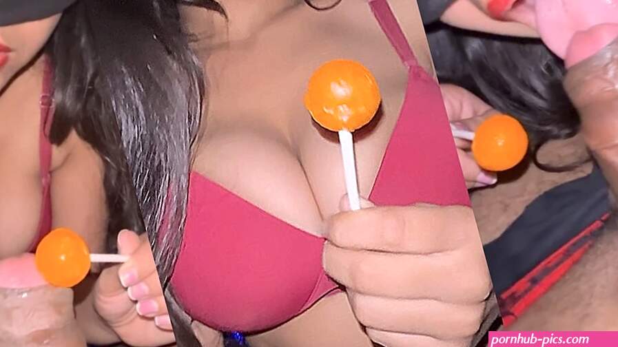 Zeer hete lolly pijpbeurt door Delhi-vriendin! Indisch Desi-meisje 18 jaar oud