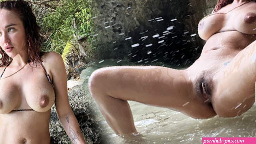 Masturbating on a private beach