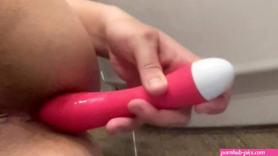 18 yo first time anal with dildo in bathroom while parents are home. I couldnt take it all