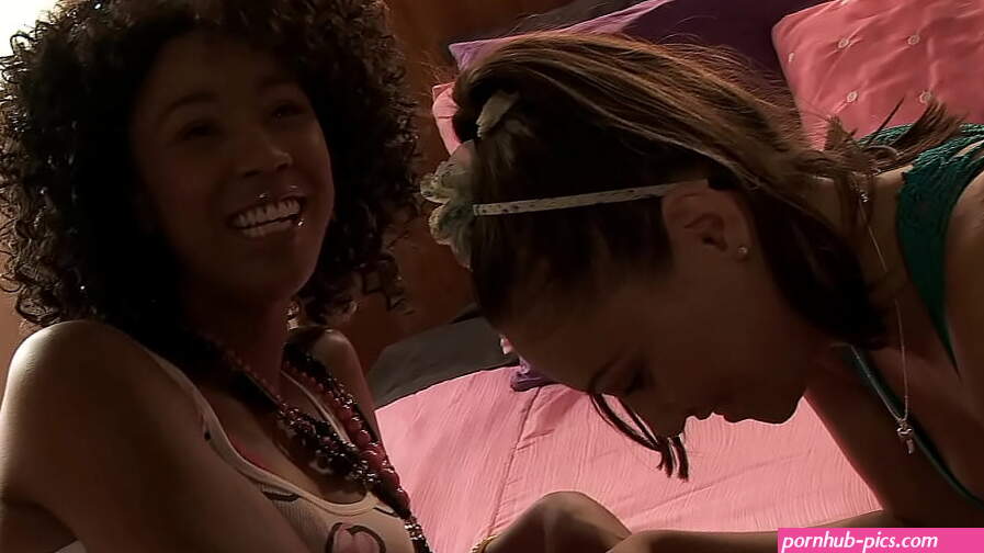 Small Tits Ebony Girl Misty Stone seduce to First Lesbian Sex by her Teen Classmate