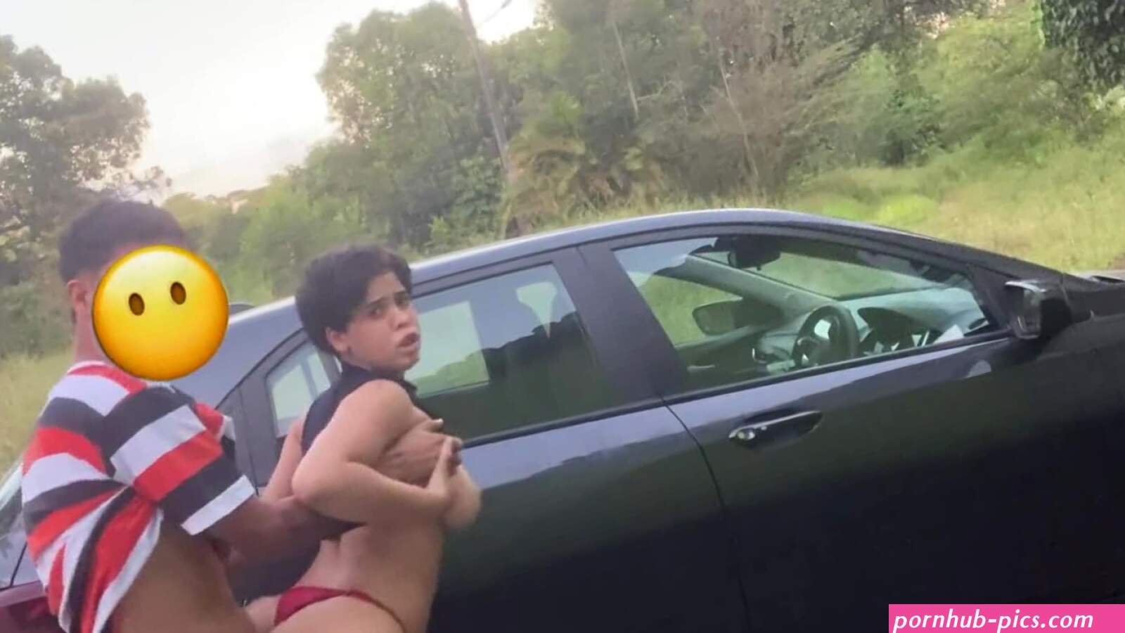 A pretty Brazilian girl fucks a Uber driver outdoors