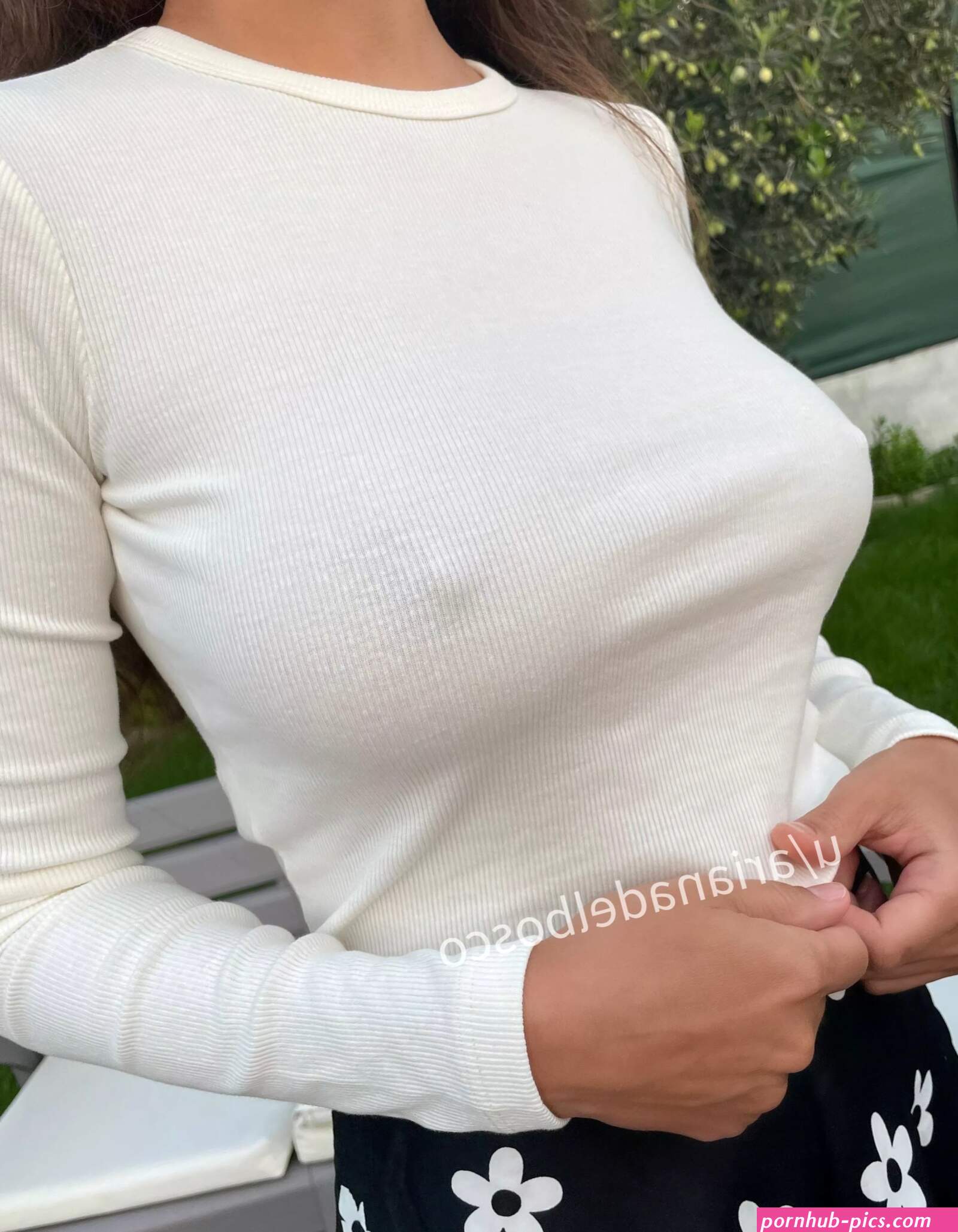 Braless and poking through nudes : braless