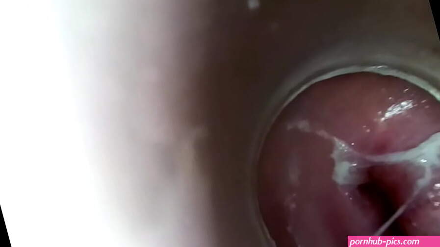 Camera inside her pussy while she fucks herself with 8 inch dildo