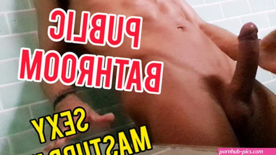 Sexy guy does hot masturbation in a public bathroom