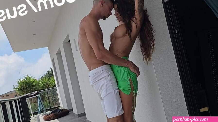 I fuck a neighbor while some hot neighbors watch us from the balcony and we end up in bed