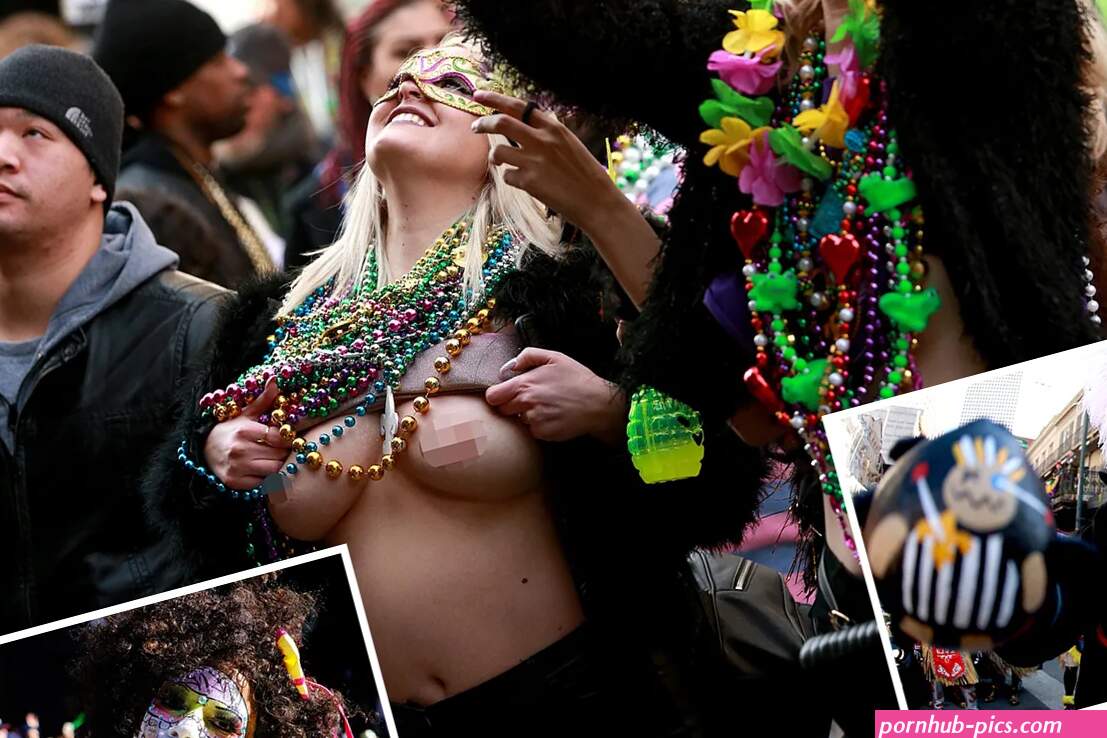 New Orleans Mardi Gras festival sees women flash their boobs as thousands turn out for amazing party parade
