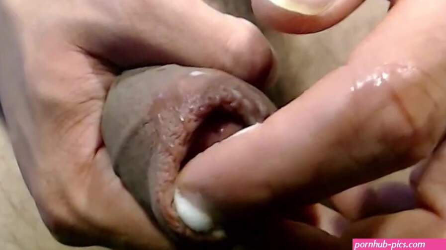 Fingering my yummy messy foreskin after multiple cumshots!