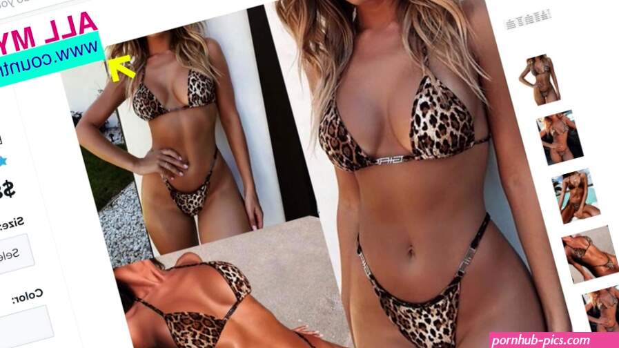 Sexy blonde trophy hotwife full nude sexy bikini try on in leopard print
