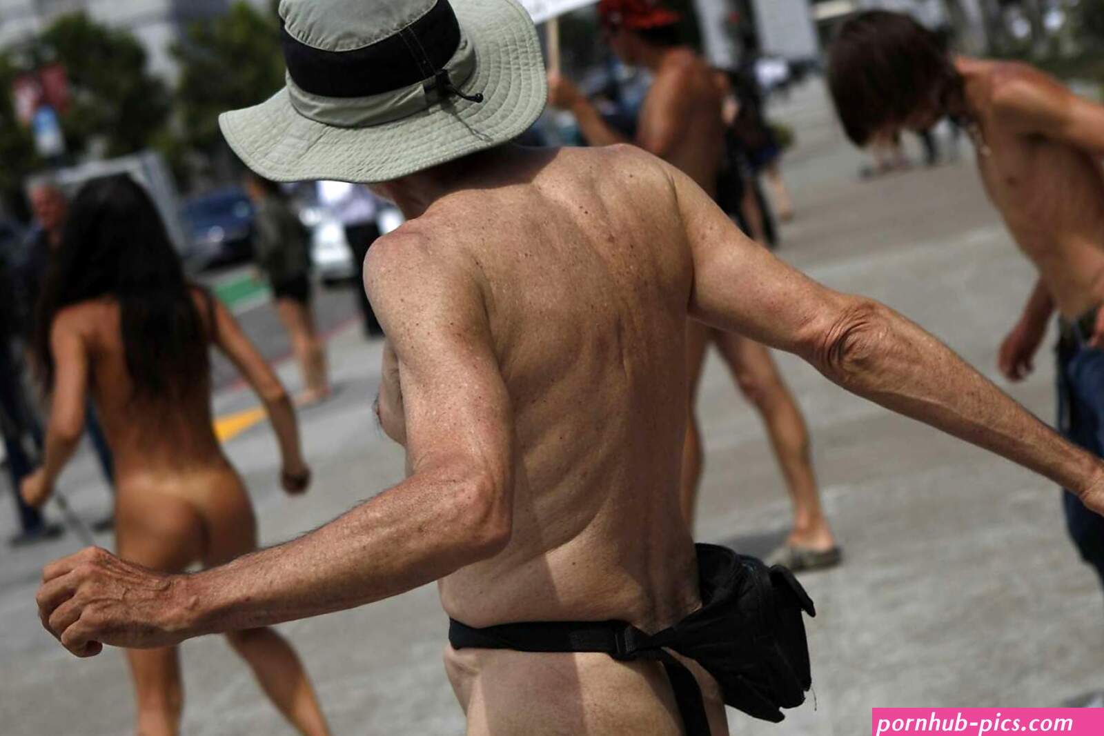 Nudists take a stand on steps of San Francisco City Hall