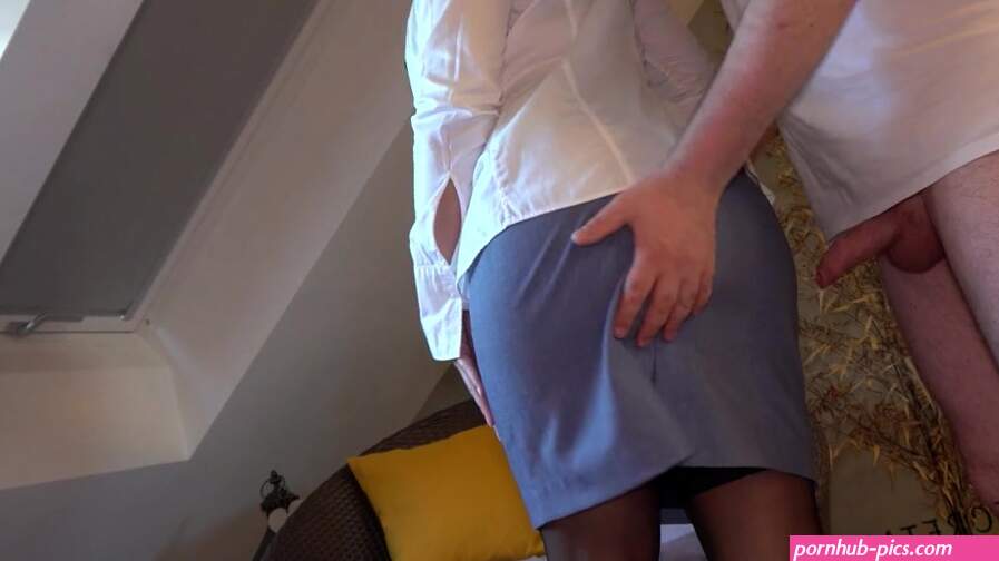 my private secretary with bubble butt in blue pencil skirt gets spontaneous anal sex by the boss