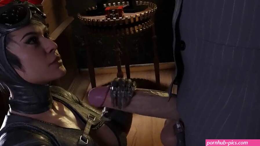 Catwoman Selina Kyle giving a handjob