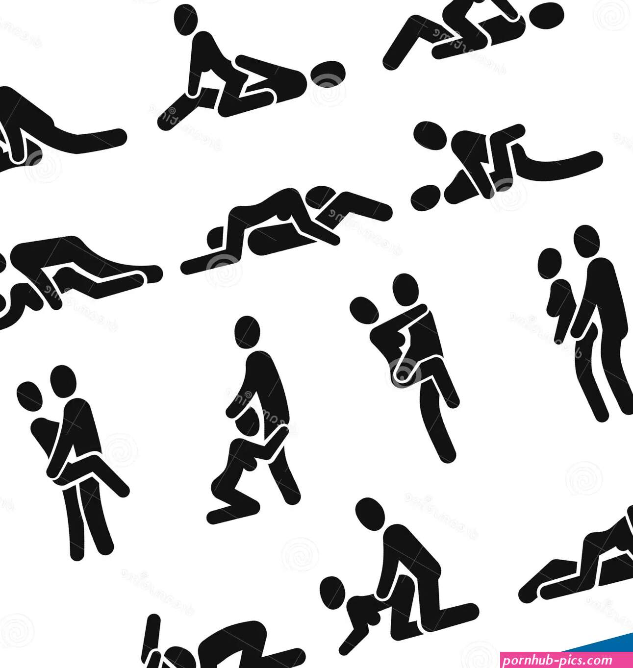 Sexual Position Vector Icons. Sex Positioning between Man and Woman Couple Pictograms Stock Vector