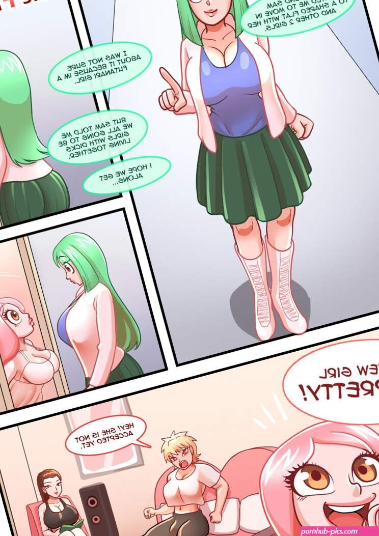 Four Futanari Friends Fucking In The Flat comic porn