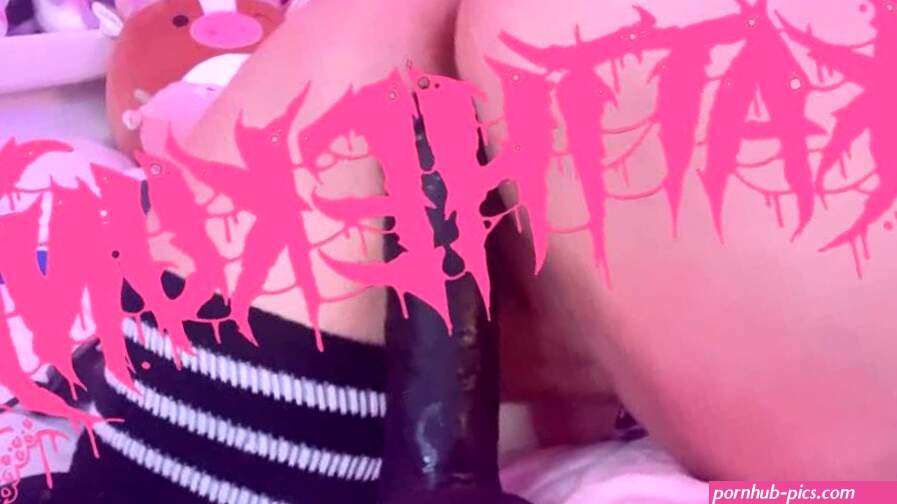 goth pawg fucking self with bbc dildo