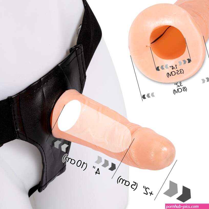 Vibrating Hollow Dildo Penis Dick Dongs Strap On Male Gay Penis Extender Sex Toy