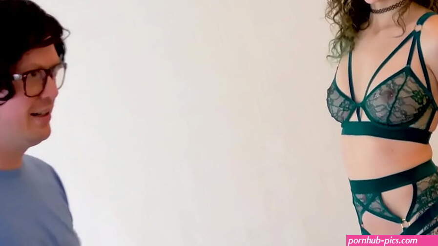 Riley Raven wears erotic lingerie while fucked by nerd