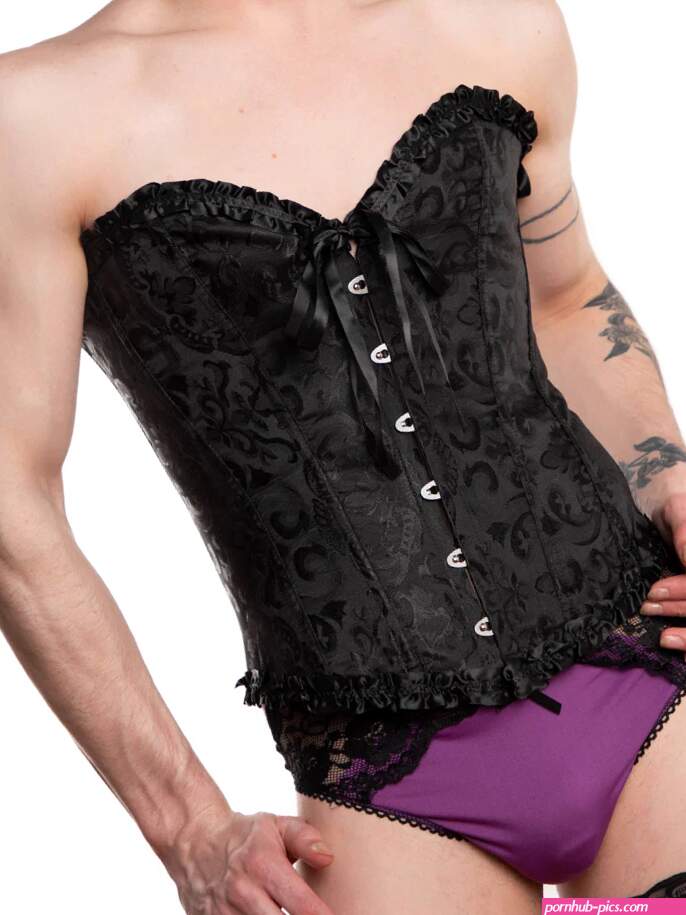 Unisex Black Satin Corset