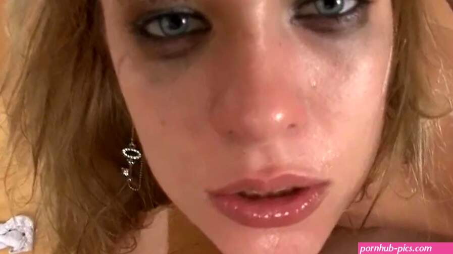 Blonde Swallows Cum After Rough Blowjob