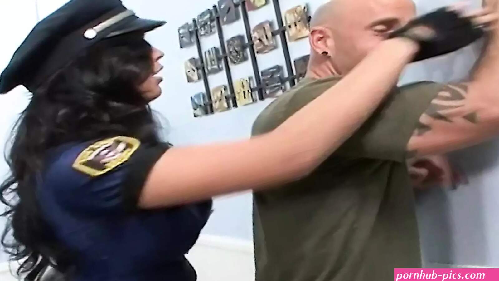 Police Woman Gives a Suspect Awesome Blowjobs and Gives Him a Tit Fuck as Well