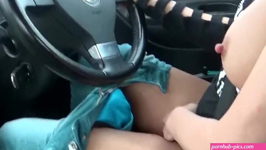 Fucking myself while driving My pussy public