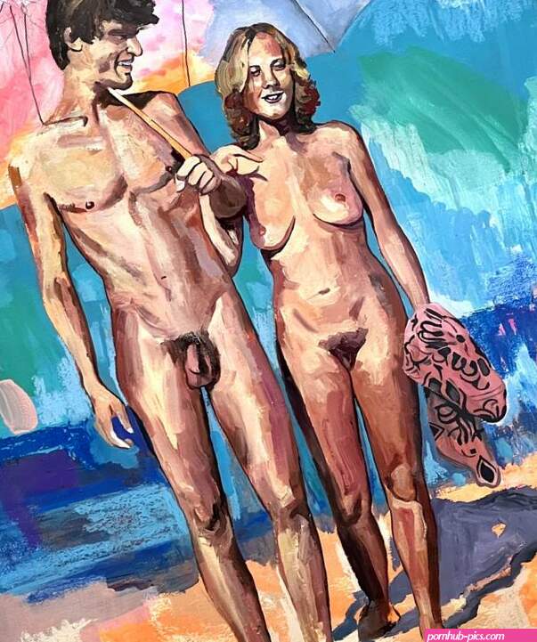 Nude Beach lovers Drawing by Jonathan Mcafee
