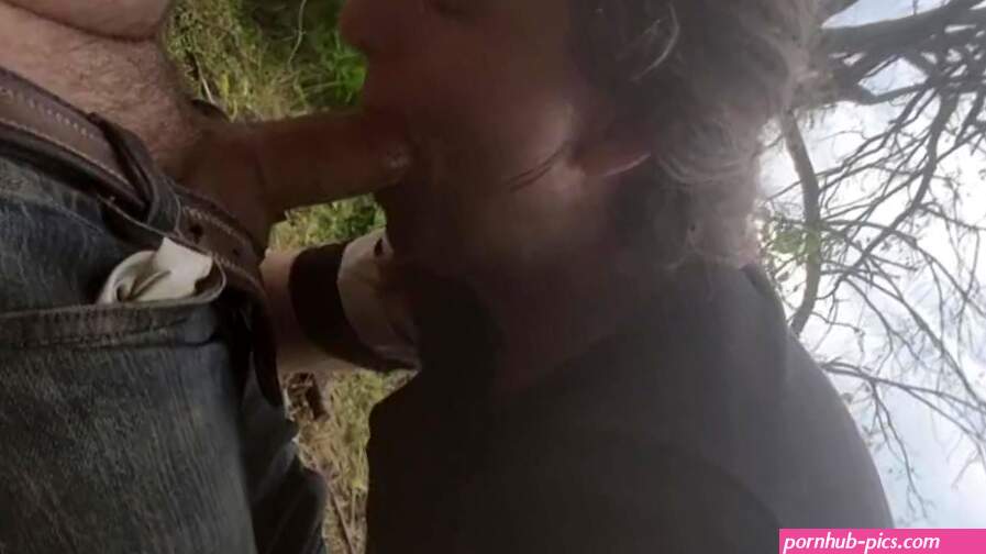 Blowjob by the river