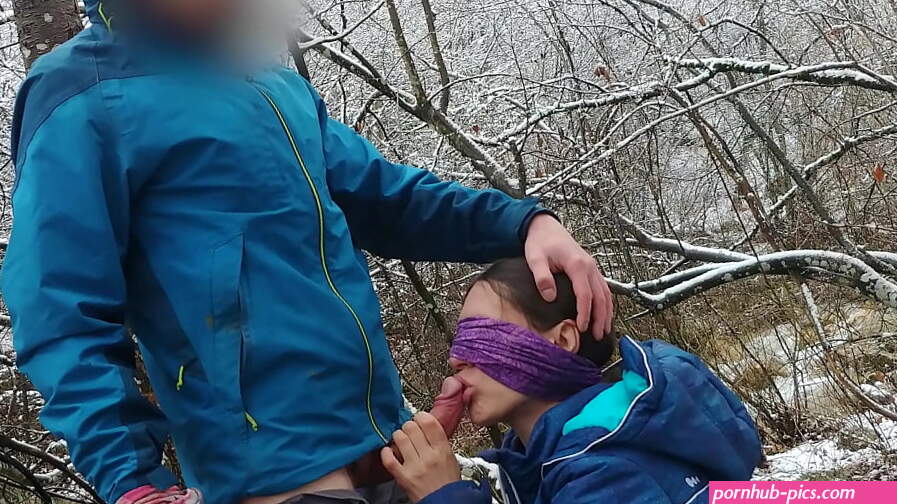 Public Blowjob And Cum Swallow Near The Mountain River