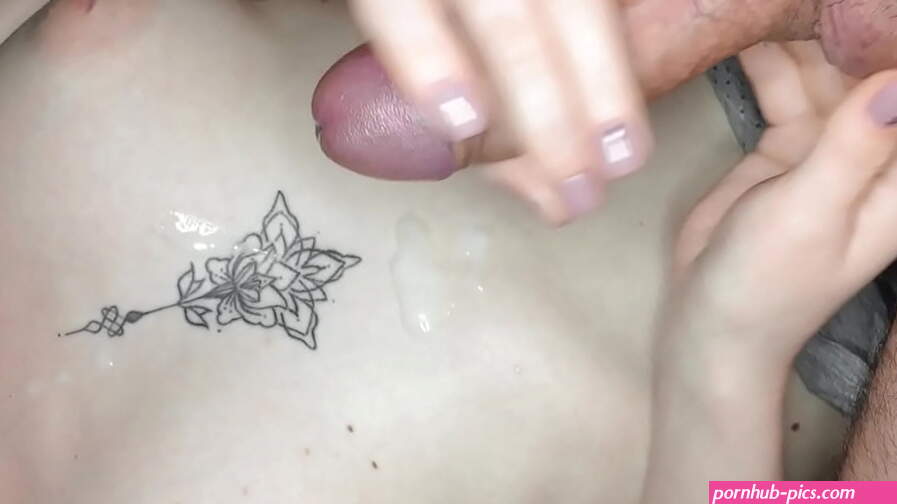Wife loves to receive his hot cum on her small breast