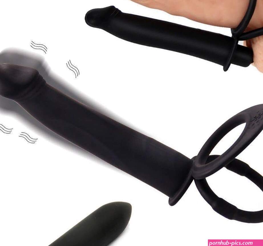 : Dual Penetration Vibrating Dildo with Penis Rings Strap-On Double Penetration Anal Sex Plug Dildo Vibrator with Cock Rings for Men Sex Enhance Butt Plug Strapon Anal Sex Toys for Couples Black :