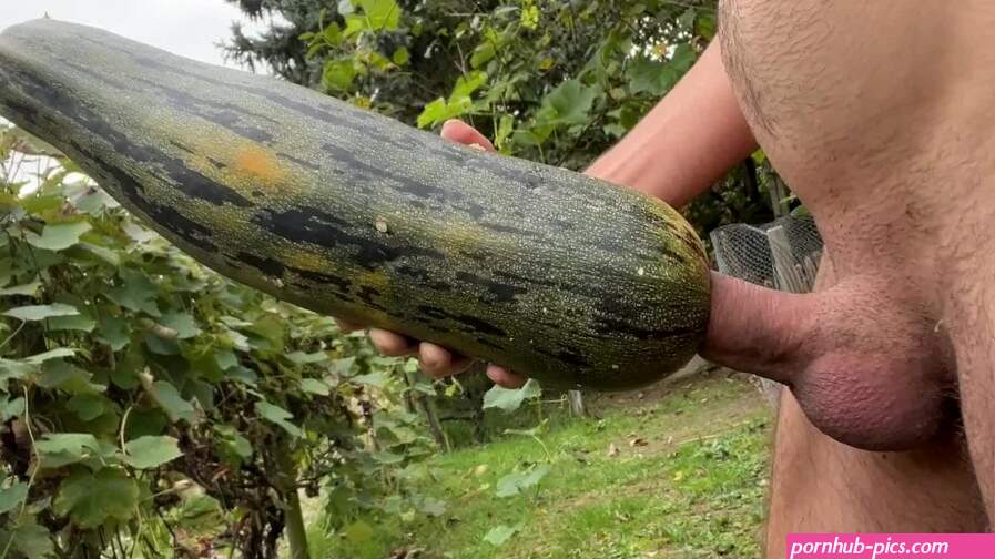 Fucking my giant Halloween zucchini and cumming on it