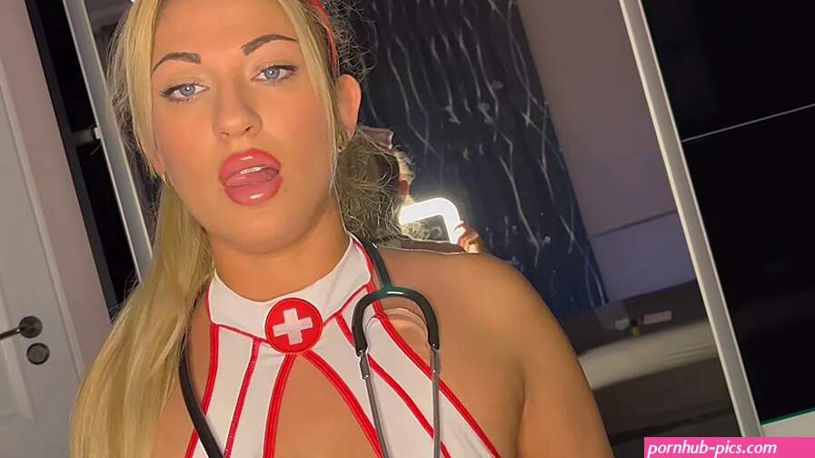 Pretty Blonde Busty Nurse Eye Contact POV Blowjobs