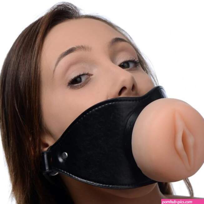 Buy the Vagina Pussy Face Adjustable Oral Sex Stroker Locking Mouth Gag