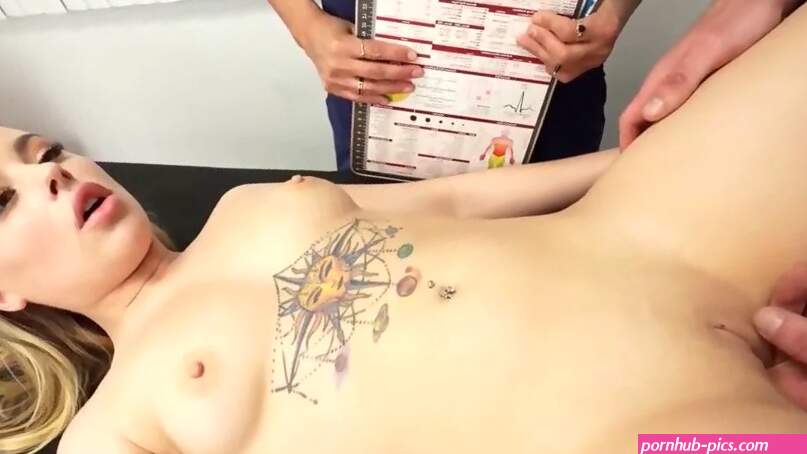Doctor touches girls pussy and pushes hard cock in there