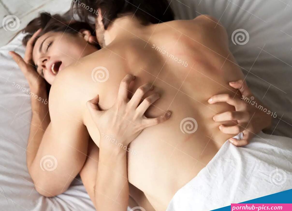 Couple Having Passionate Sex Woman Moaning in Ecstasy Top View Stock Image