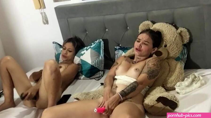 hot friends masturbate with their dildos.