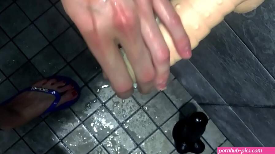 Euroslut Public Big Clit Masturbation in the Gym Locker Room Shower