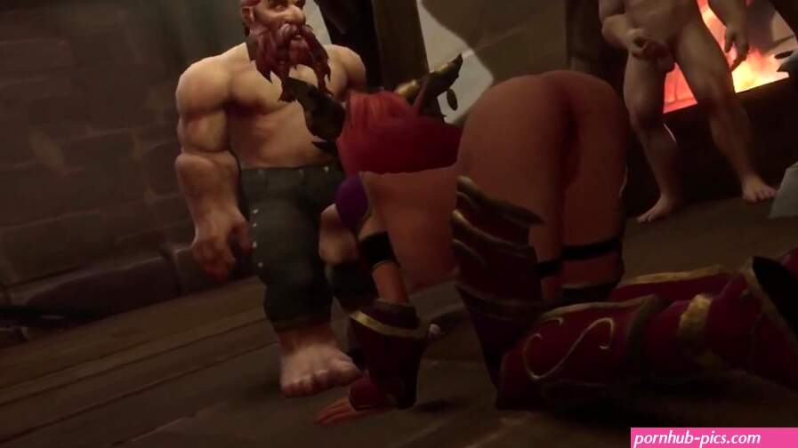 Dwarf has fun with an Elf