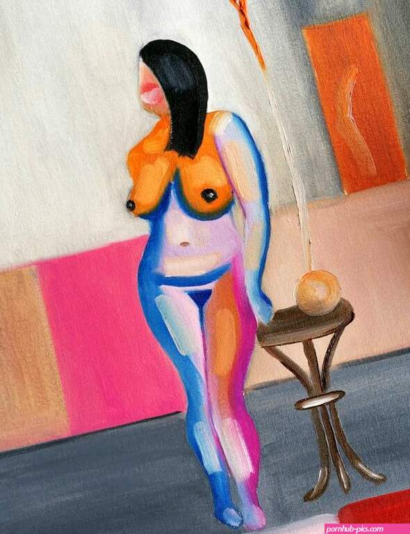 Naked women with big breasts oil painting on canvas Painting by Olga Oliinyk