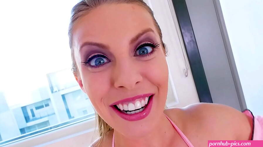 BRITNEY AMBER Big Tits Blonde Sexy Hottie Huge Cock POV Blowjob All The Way Down Deepthroat Facefuck and Cum Swallow