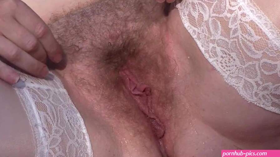 Mature BBW MILF with a hairy pussy Masturbates to orgasm in the forest