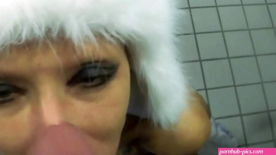 Submissive Girl Vilja With Panda Hat Gives A Sloppy POV Bathroom Blowjob With Spit And Cum On Her Face
