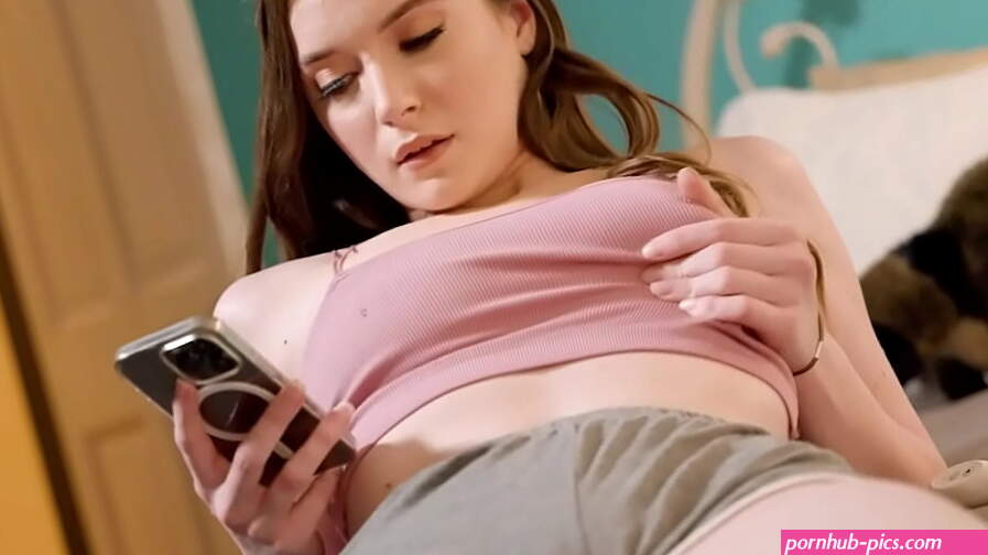Busty babe caught masturbating by milf