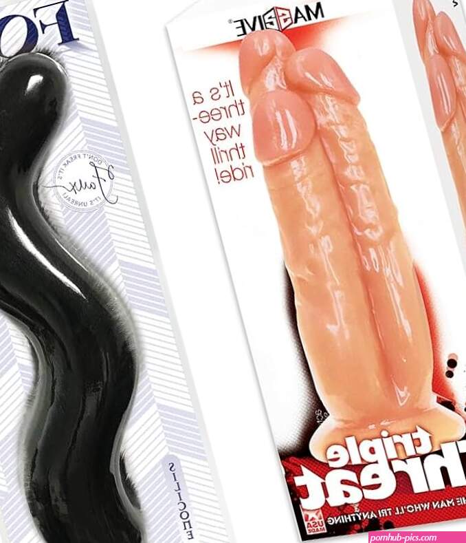 : Sex Toy Bundle of Massive Triple Threat 3 Cock Dildo and Icon Brands Soft Fluffy Black Faux Fur Fox Tail with Silicone Butt Plug : Health Household