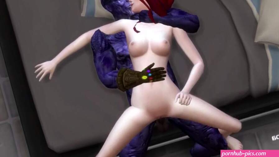 Black Widow ayant des relations sexuelles avec Thanos