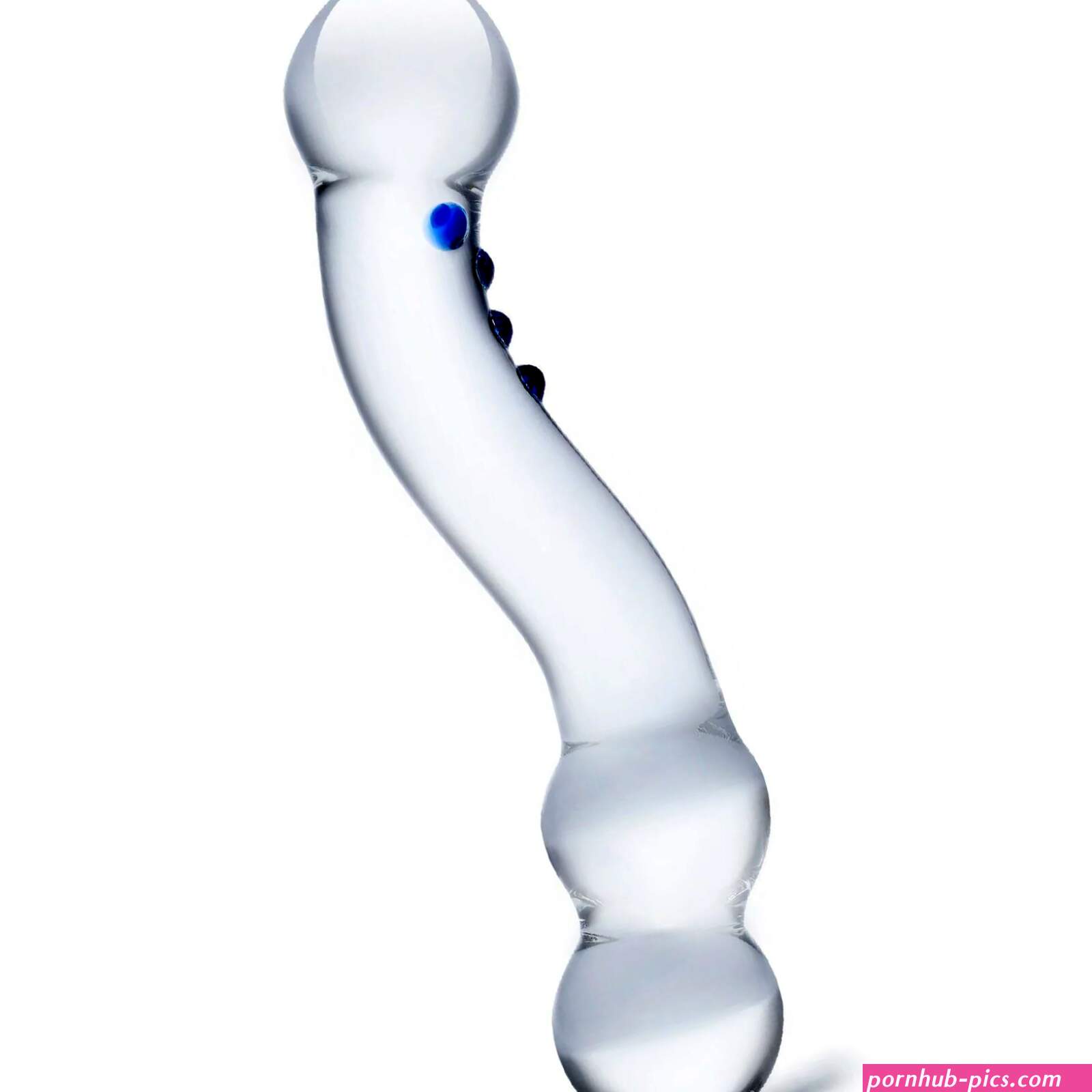 6 Curved G-spot Nubbed Glass Dildo
