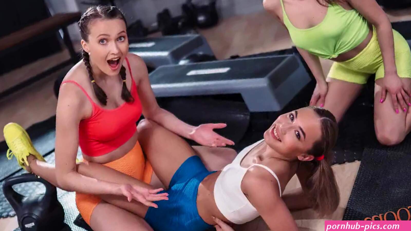 Lesbian workout with Czech girls Rika Fane Sereyna Gomez and Stacy Cruz