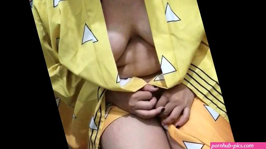 Making Zenitsu fuck herself and cum