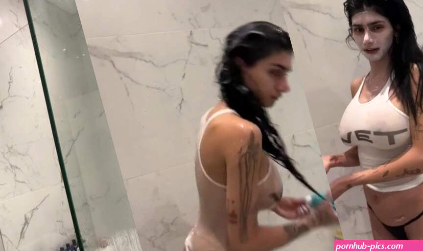 Mia Khalifa Nude Wet Tank Top Shower Livestream Leaked
