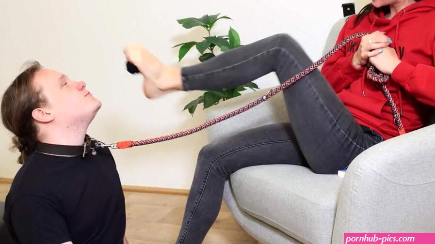 foot slave domination on a leash foot domination femdom sneakers foot worship sexy feet