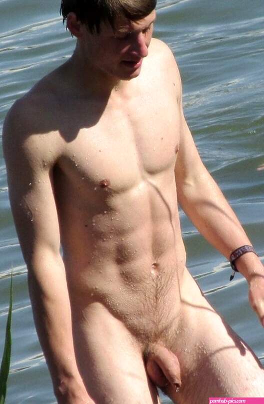 Nude boy after a swim